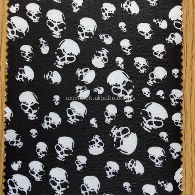 Fabrique d'impression de squelette noir et blanc en polyester à 100%