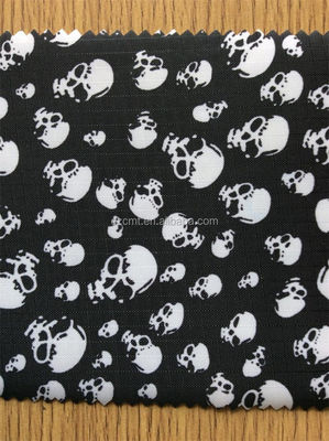Fabrique d'impression de squelette noir et blanc en polyester à 100%