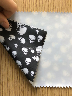 Fabrique d'impression de squelette noir et blanc en polyester à 100%