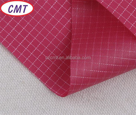 200D PU revêtu de couleurs doubles grille imperméable Nylon Oxford Tissu avec couleur personnalisée