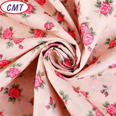Tissu en taffeta en polyester 100% 75D imprimé à la fleur avec une densité de 190 T