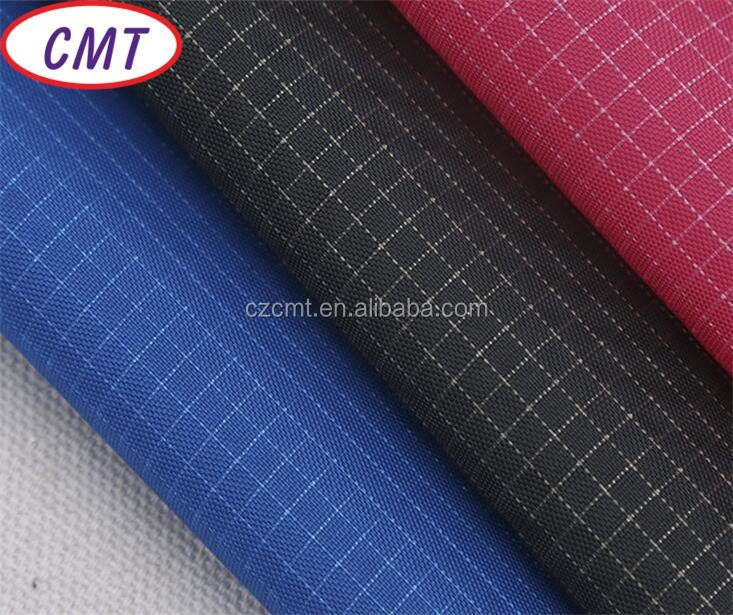 200D PU revêtu de couleurs doubles grille imperméable Nylon Oxford Tissu avec couleur personnalisée